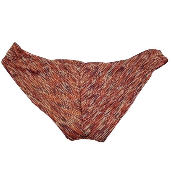 Becca by Rebecca Women's Brown Striped Metallic Hipster Bikini Bottom Size L - Picture 2 of 7